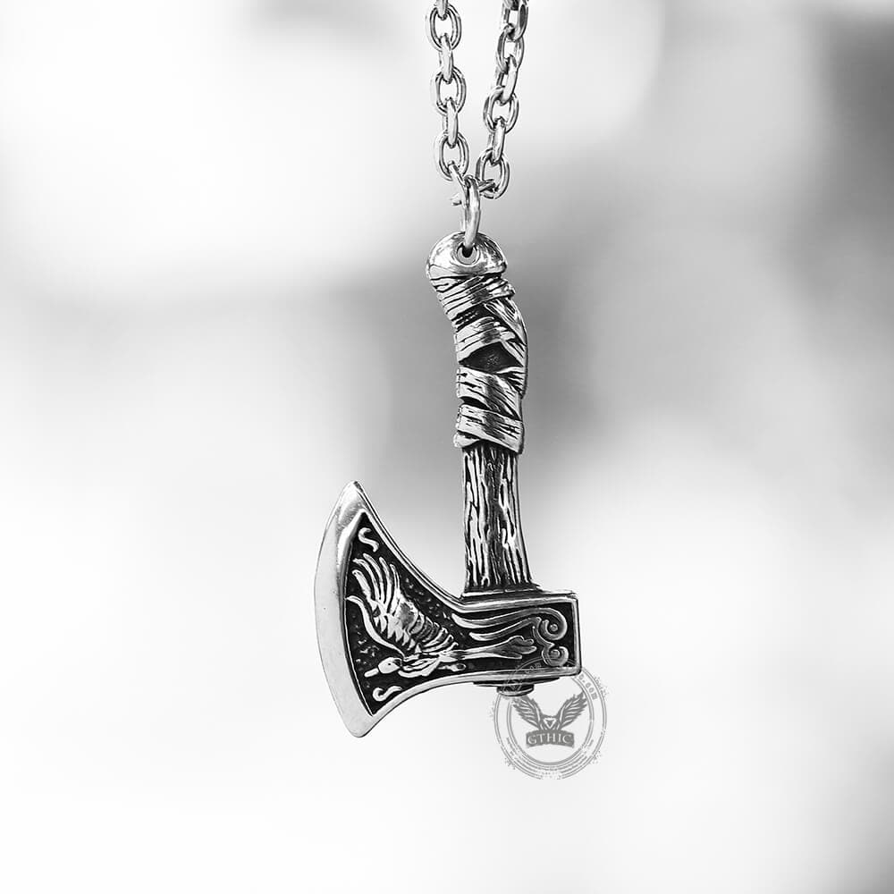 Viking Axe Stainless Steel Pendant