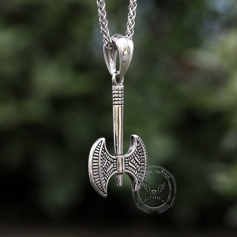 Viking Battle Axe Stainless Steel Pendant