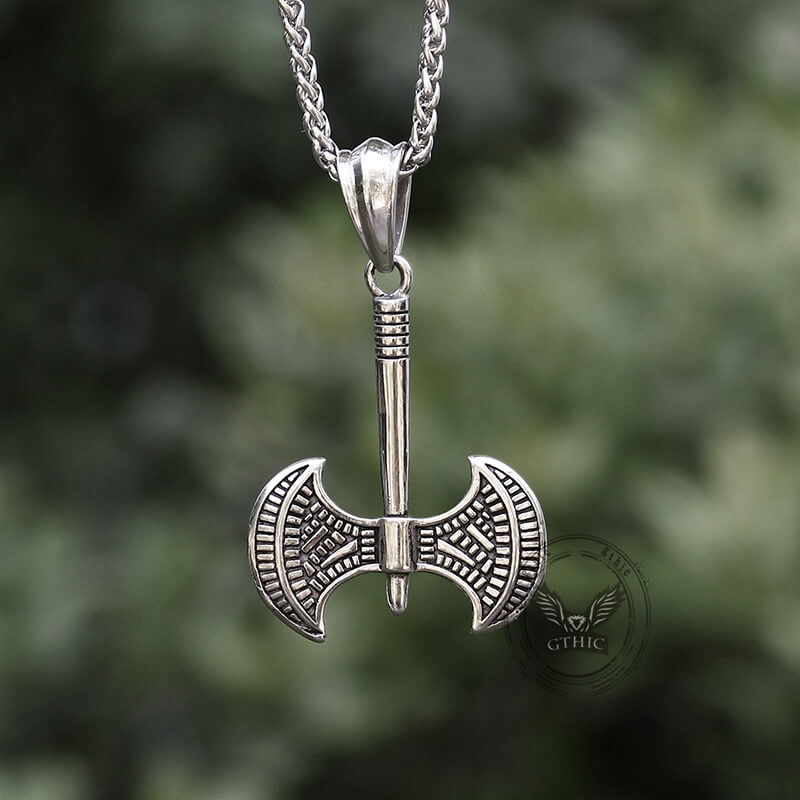 Viking Battle Axe Stainless Steel Pendant