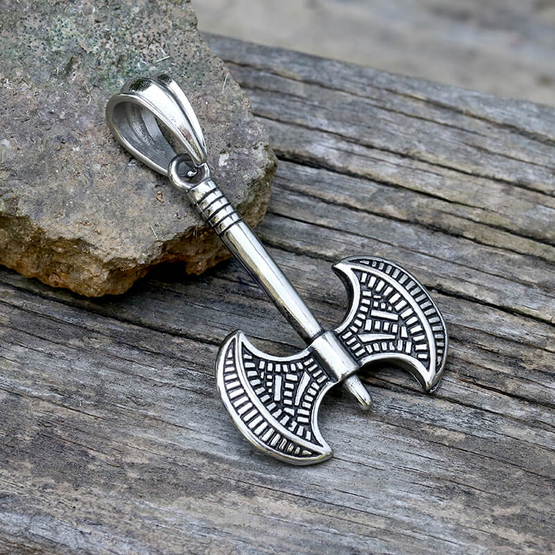 Viking Battle Axe Stainless Steel Pendant
