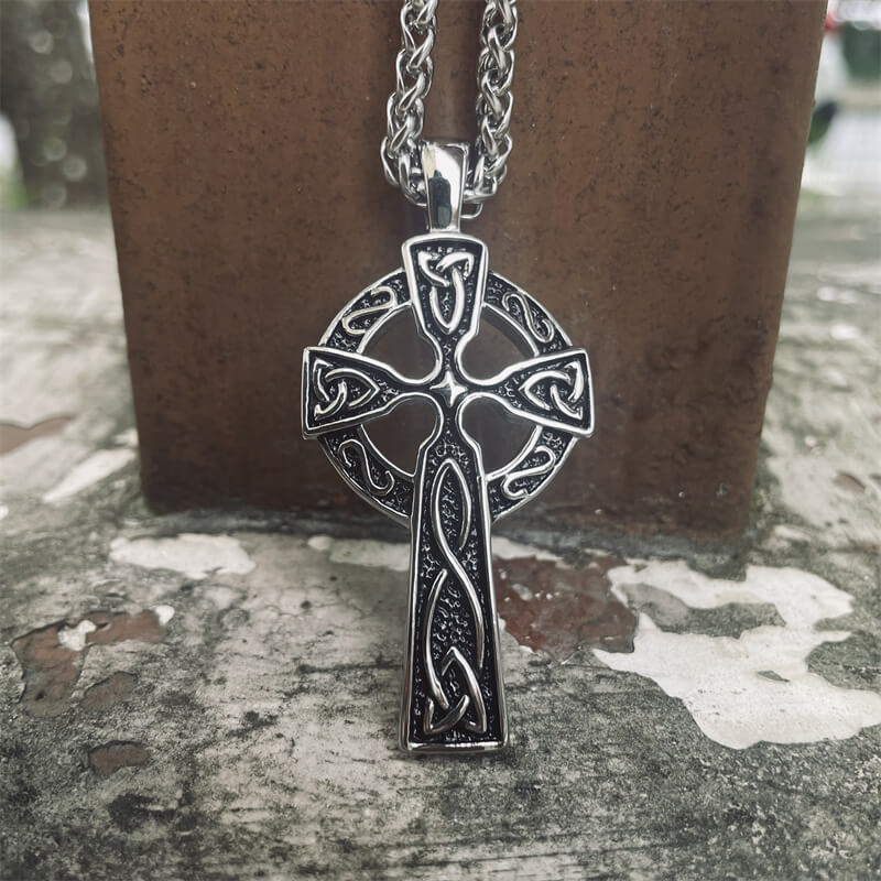 Viking Celtic Cross Stainless Steel Pendant