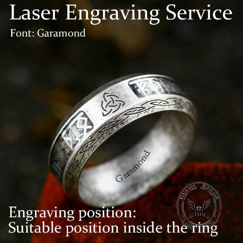 Viking Celtic Knot Runes Stainless Steel Ring