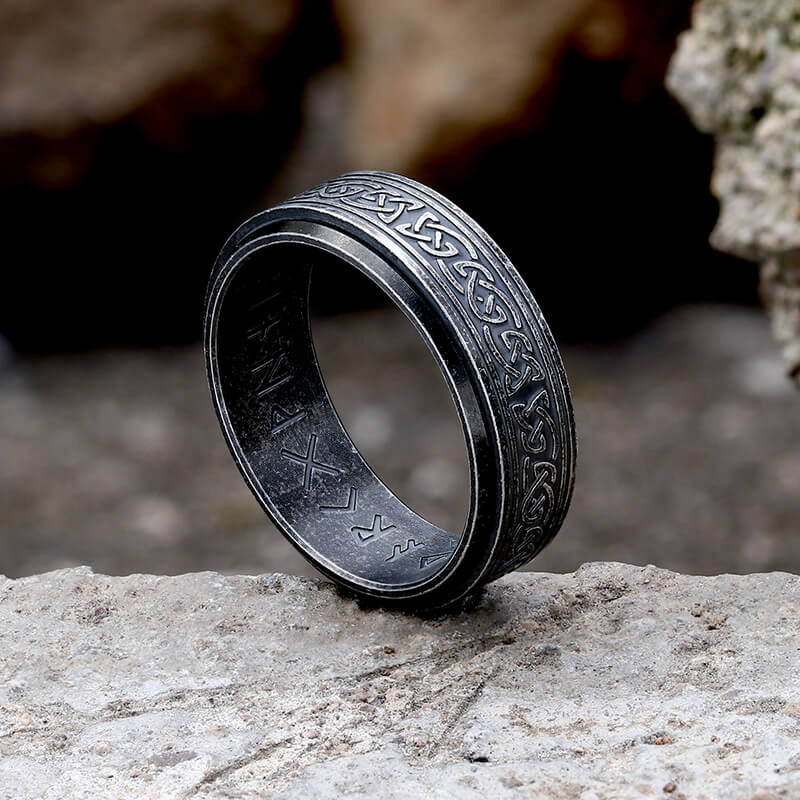 Viking Celtic Knot Stainless Steel Spinner Ring