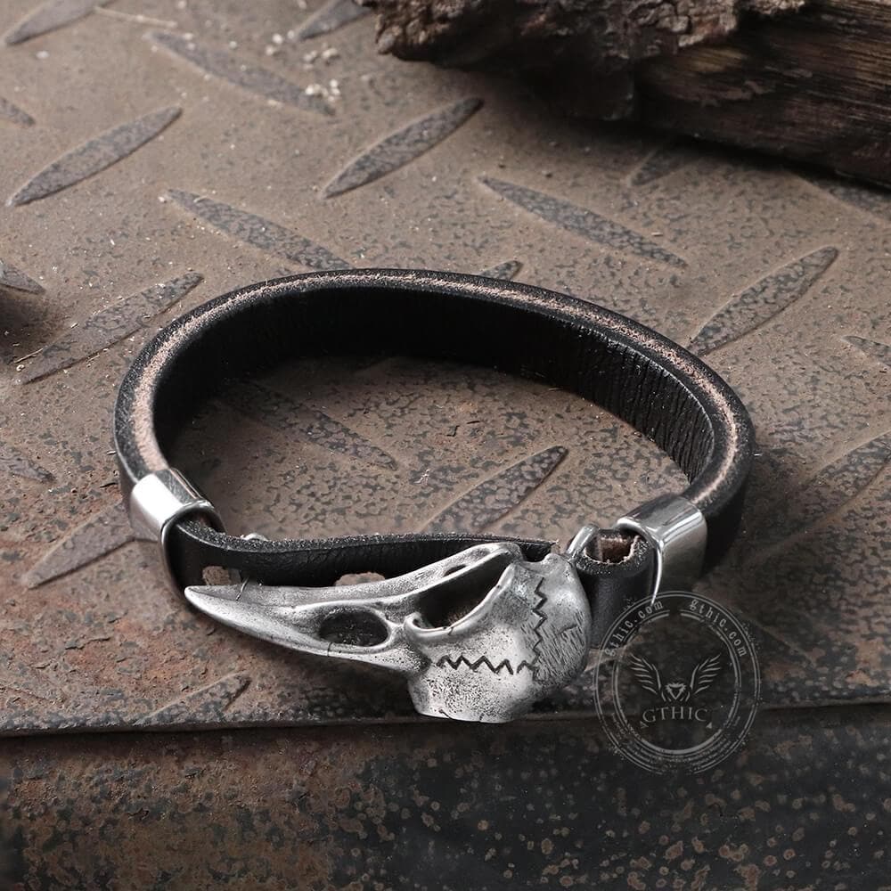 Viking Crow Head Stainless Steel Bracelet