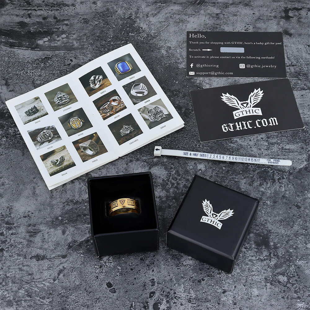 Viking Symbol Stainless Steel Spinner Ring