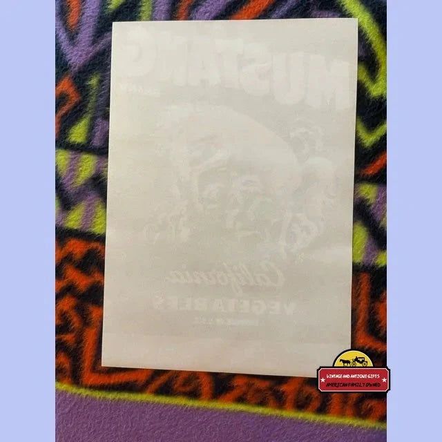 Rare Mustang Brand Crate Label Art from the 1940s and 1950s