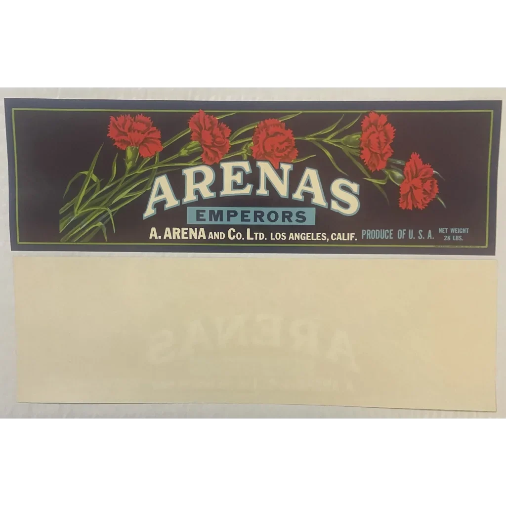 Vibrant 1940s Emperors Crate Label Blooms with Nostalgia