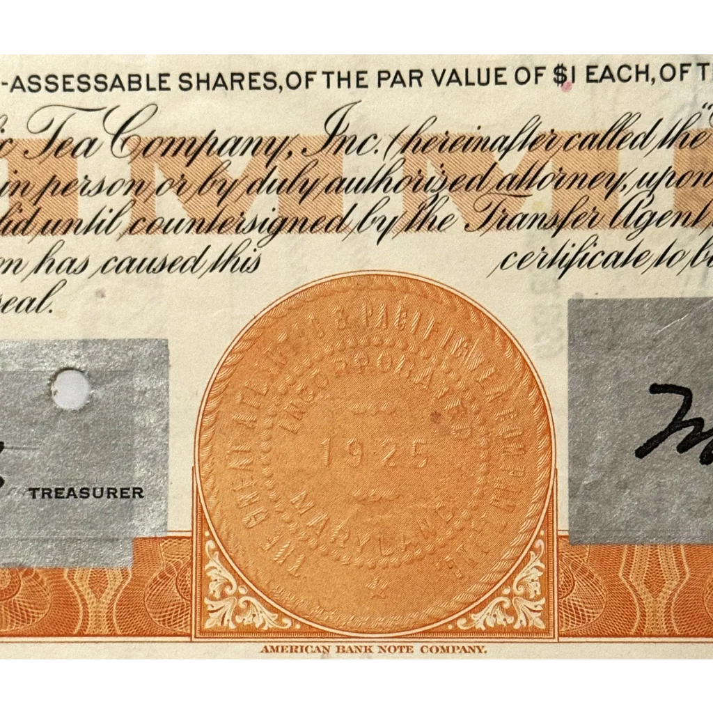 Vintage A&P Stock Certificate Brings Historical Significance to Life