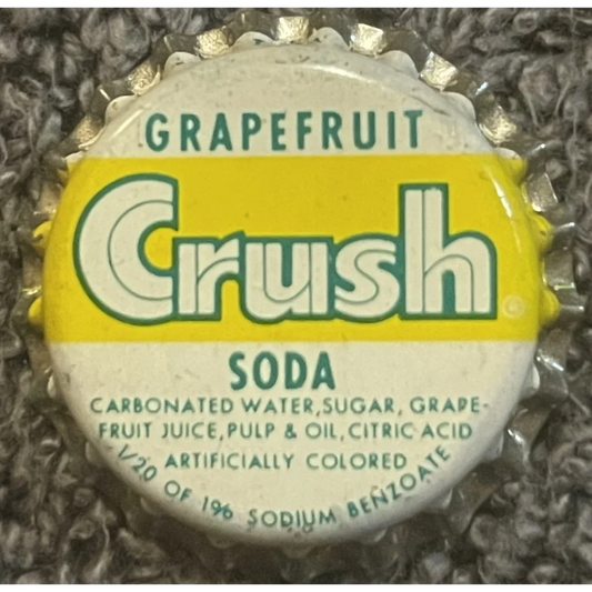 Rare Vintage 1950s Grapefruit Crush Bottle Cap from Pittsburgh
