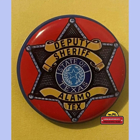 Rare Vintage 1950s Tin Litho Alamo Texas Deputy Sheriff Badge