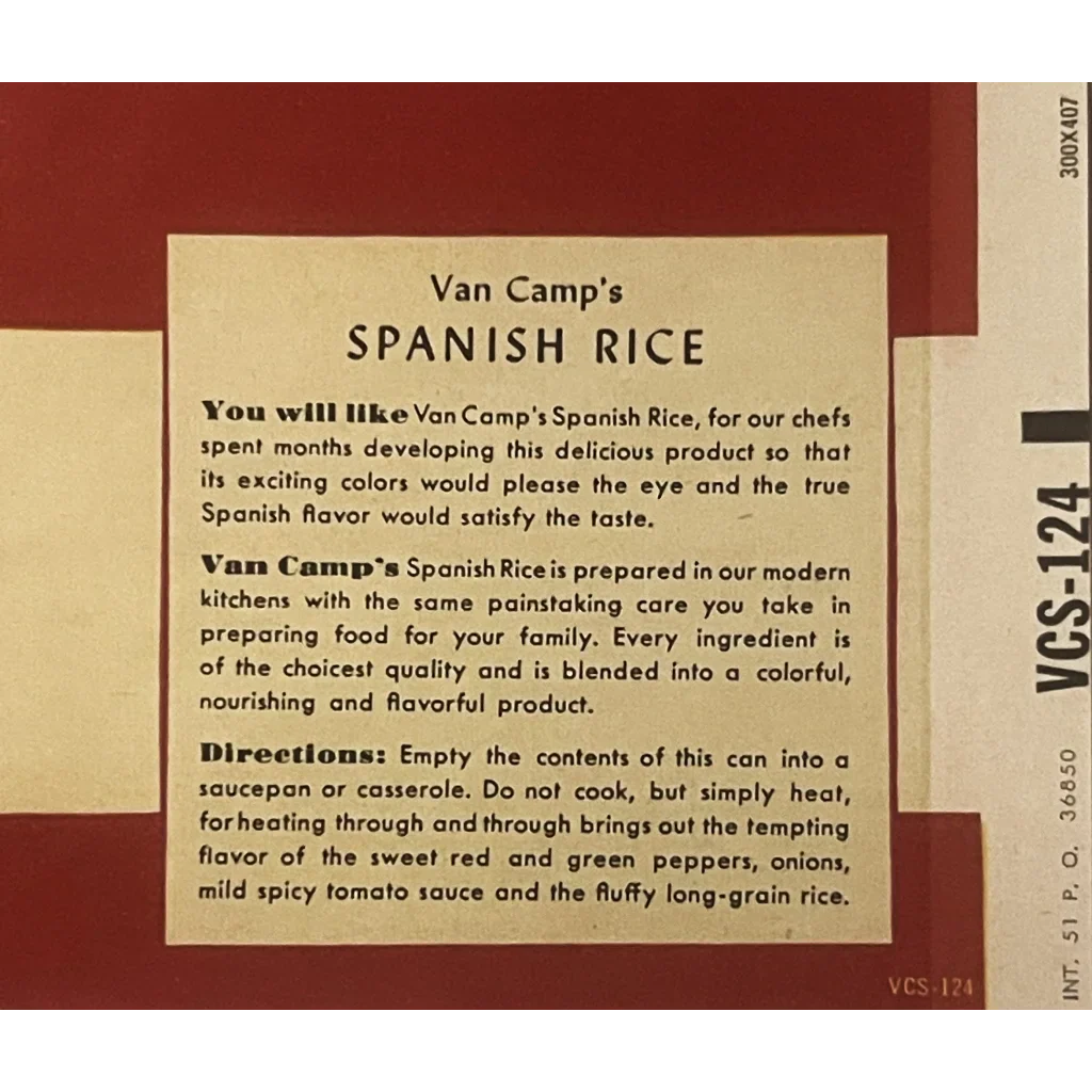 Rare 1950s Van Camp's Spanish Rice Label Steeped in Civil War History