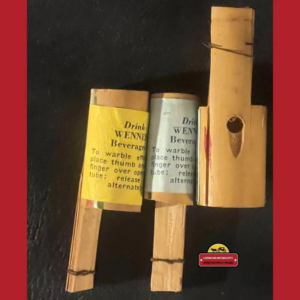 Vintage 1950s Wenner Beverages Warbler Bottle Whistle Promo