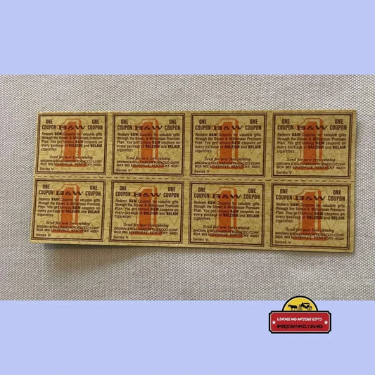 Rare Uncut Sheet of Vintage Raleigh Tobacco Coupons from the 60s
