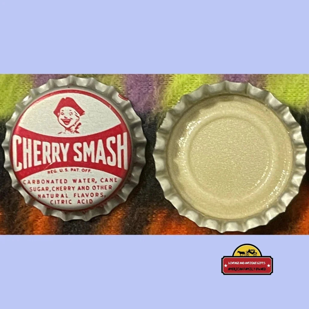 Rare Cherry Smash Antique Bottle Cap from 1960s Virginia