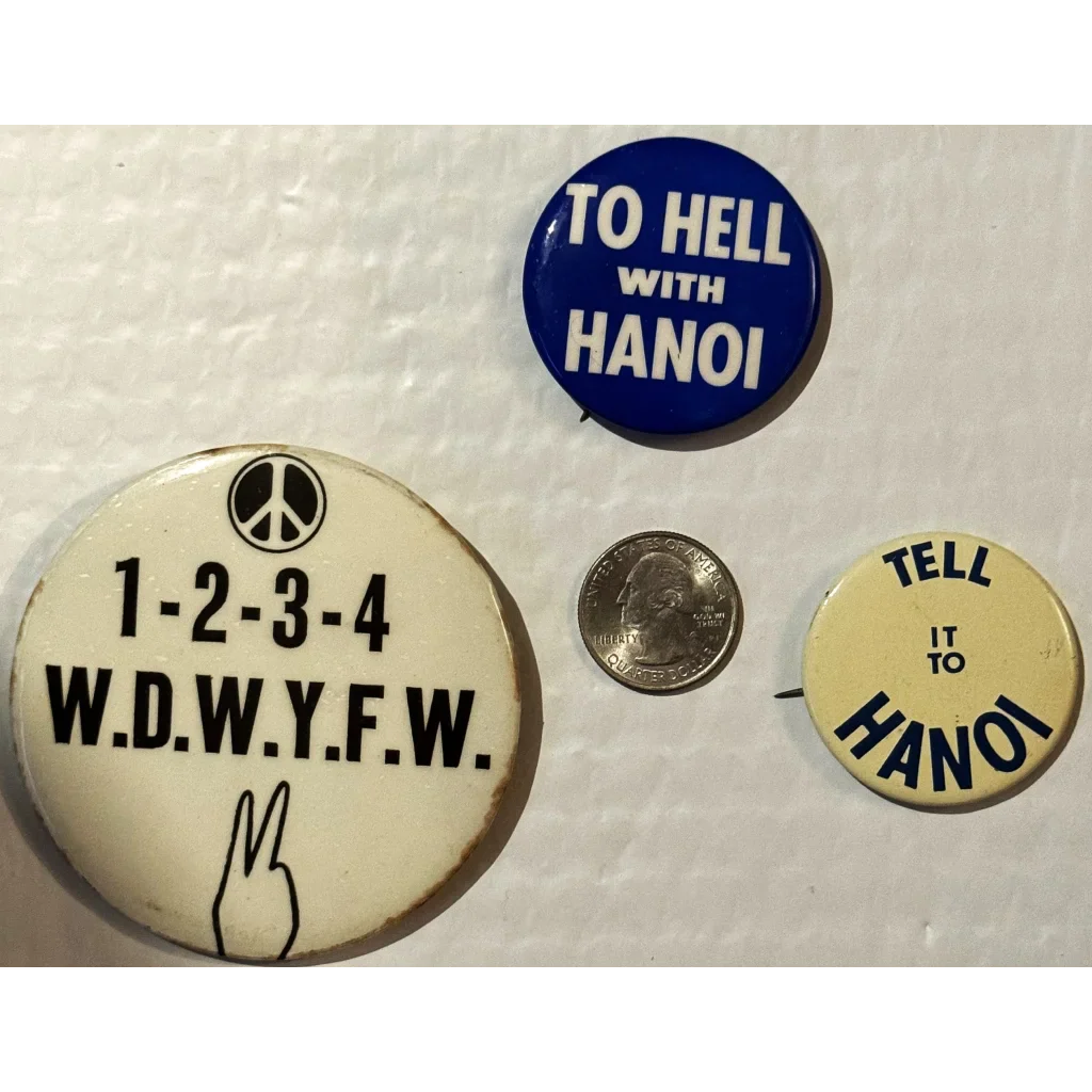 Rare Vintage 1960s Vietnam War Protest Pin Captures Historic Era