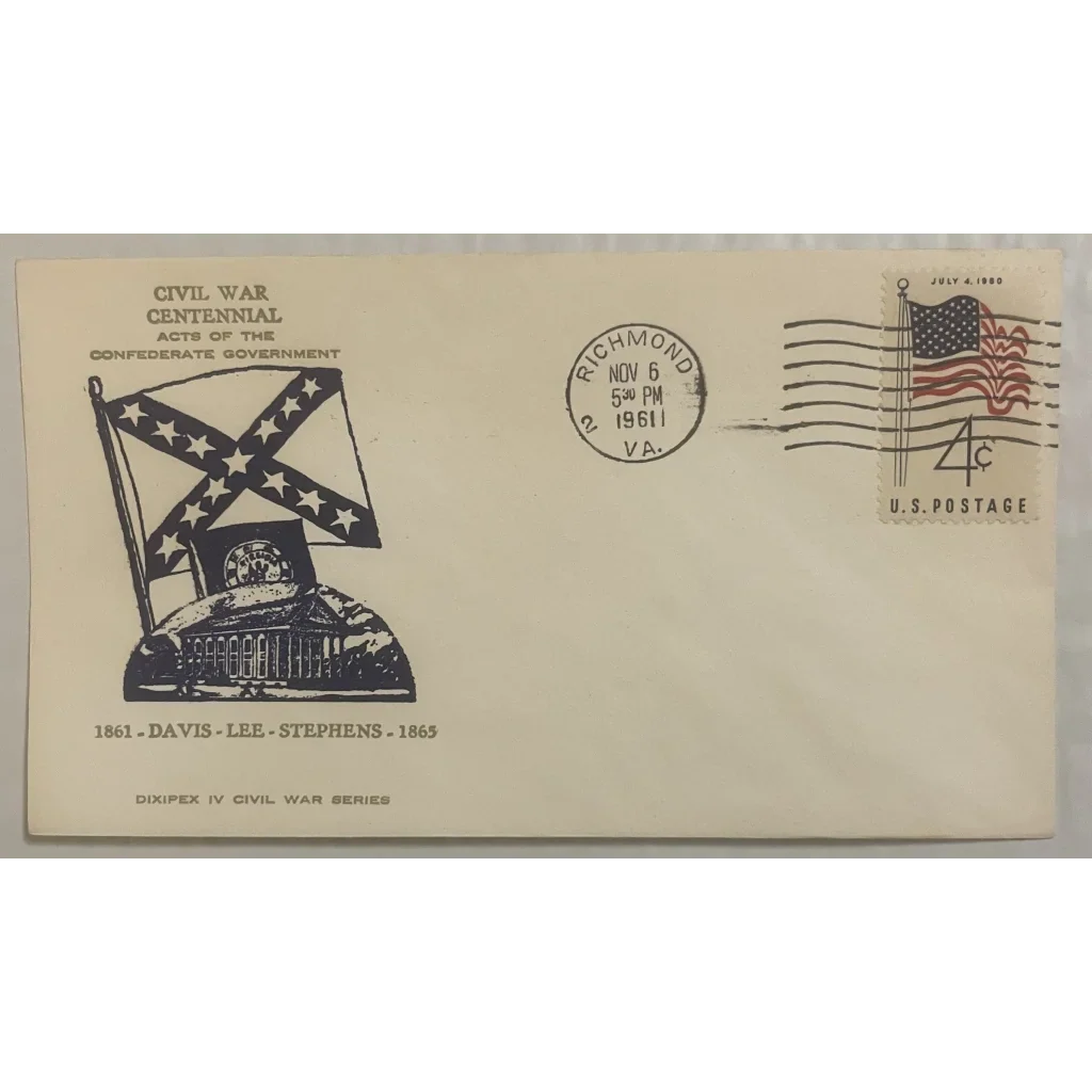 Rare 1961 Civil War Centennial Envelope Captures History