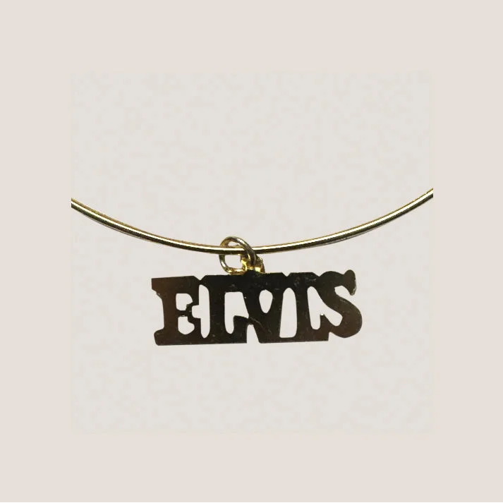 Vintage 1970s Gold Elvis Choker Necklace Rocks the King's Style