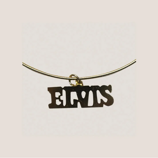 Vintage 1970s Gold Elvis Choker Necklace Rocks the King's Style