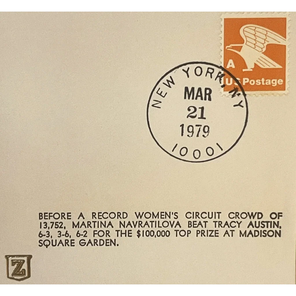 Rare 1979 Martina Navratilova Embossed Envelope Collectible