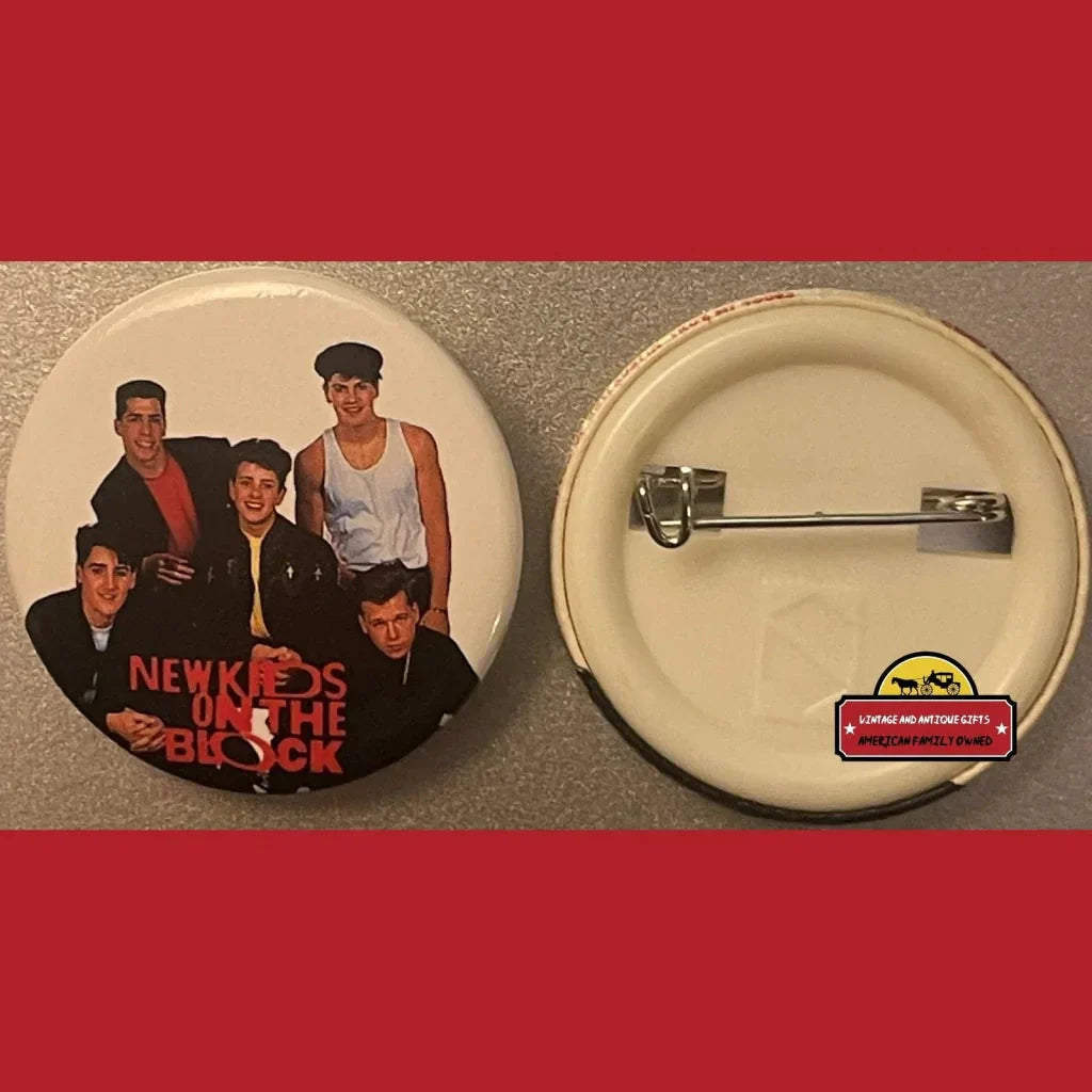 Rare 80s New Kids on the Block Pin Showcases Boy Band Picture