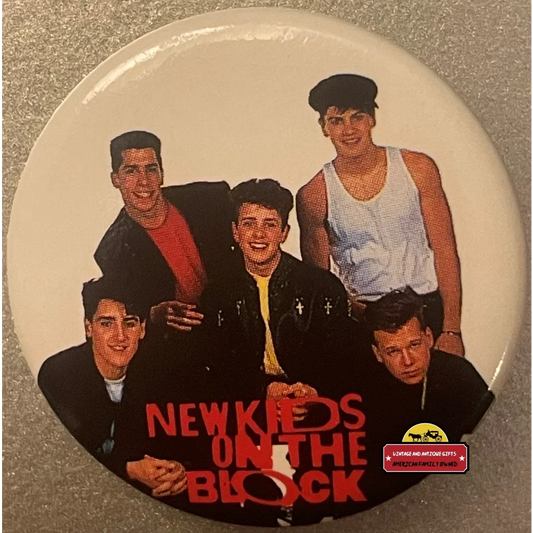 Rare 80s New Kids on the Block Pin Showcases Boy Band Picture