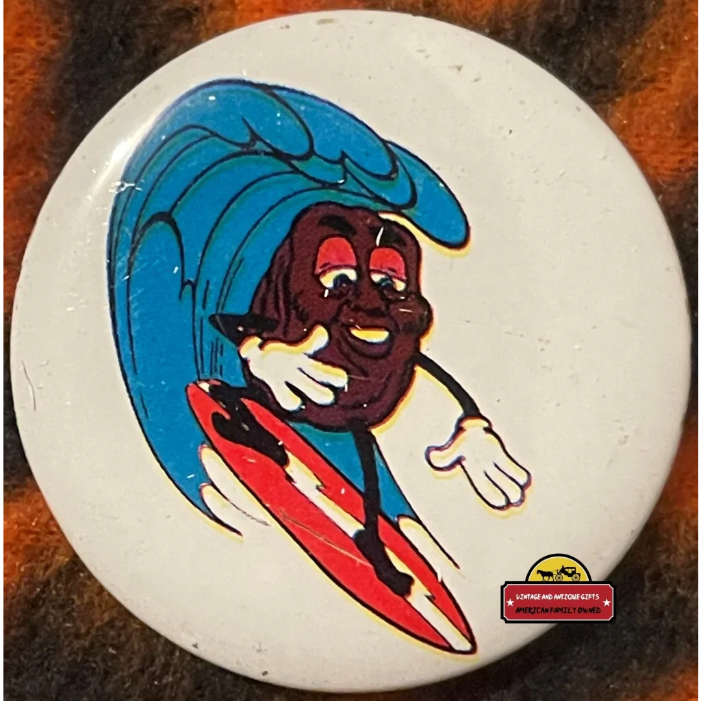 Groove with Vintage Surfer California Raisin Tin Pin from the 80s