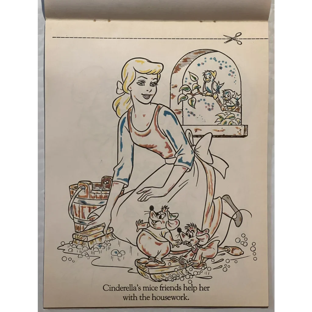 Vintage 1980s Cinderella Paint Book Disney McDonald's Collectors Gem