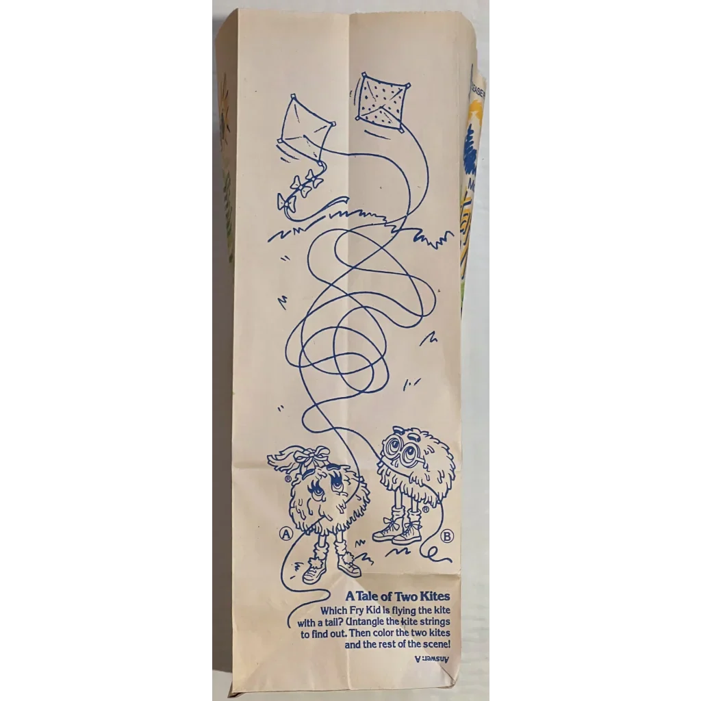 Rare 1991 McDonald's Happy Meal Bag with Classic Characters