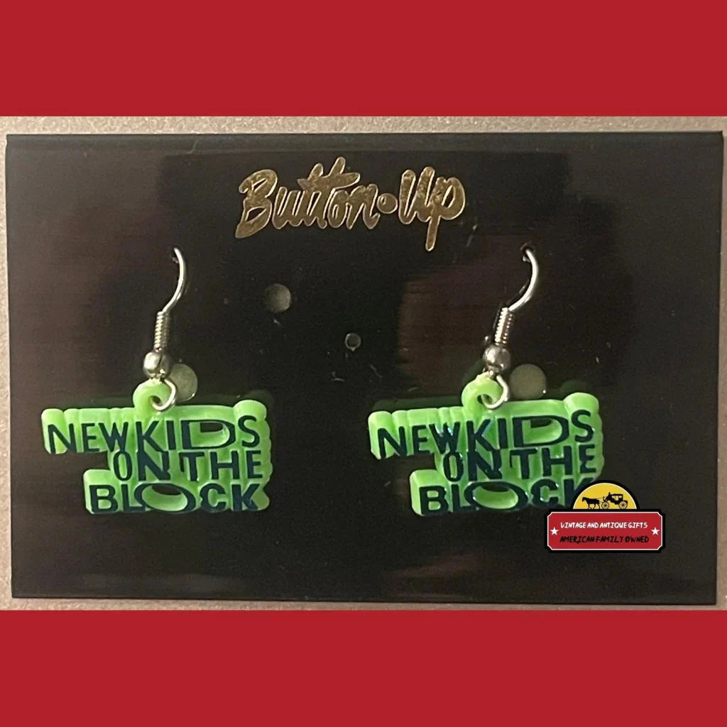 Rare NKOTB Green Earrings from 1991 Boston Boy Band Memorabilia
