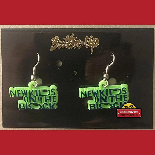 Rare NKOTB Green Earrings from 1991 Boston Boy Band Memorabilia