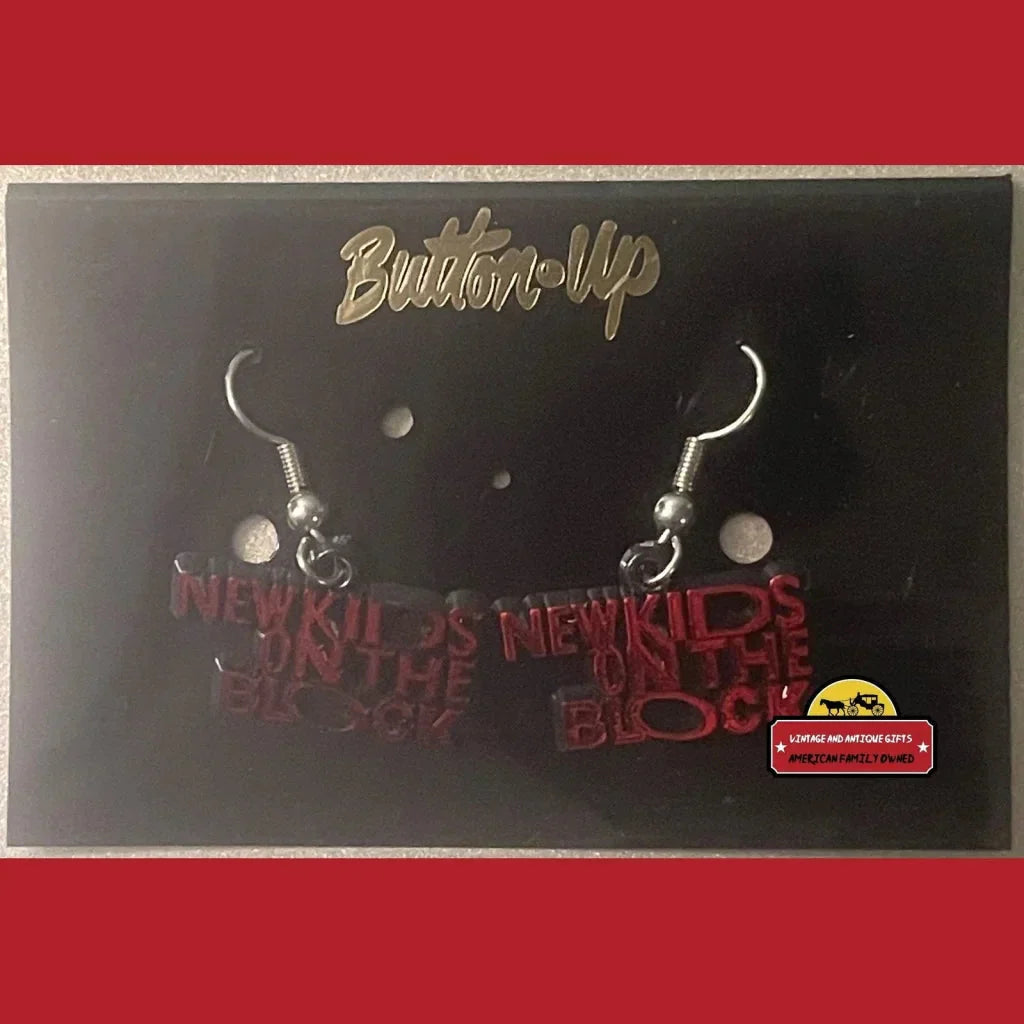 Authentic NKOTB Red Block Earrings from 1991 Boy Band Craze