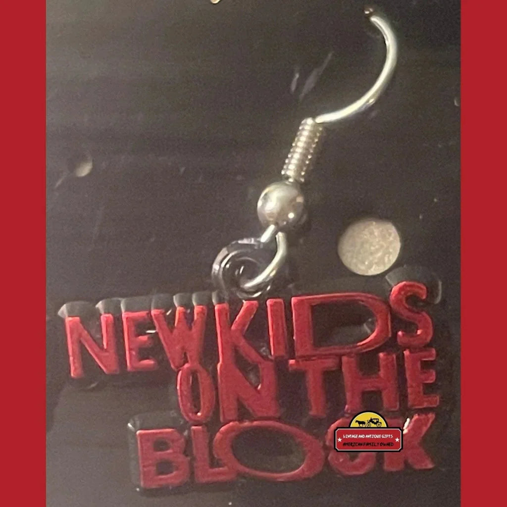 Authentic NKOTB Red Block Earrings from 1991 Boy Band Craze