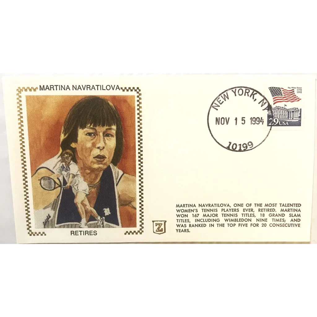 Rare Martina Navratilova Retires Tennis Envelope Collectible