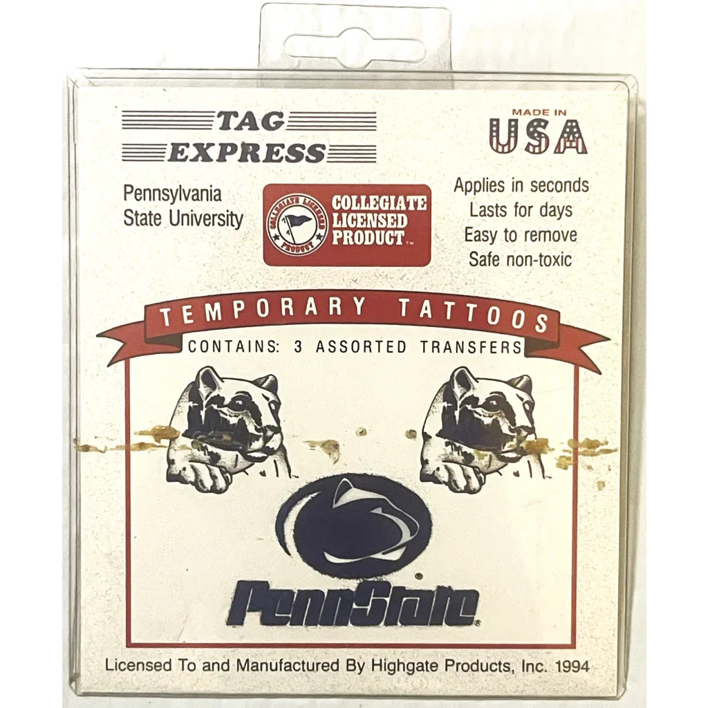 Relive 1994 Glory with Penn State Nittany Lions Vintage Tattoos