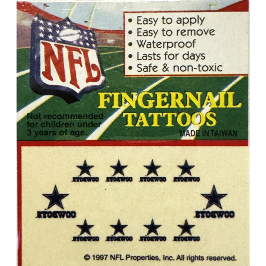 Score Big with Vintage 1997 Dallas Cowboys NFL Fingernail Tattoos