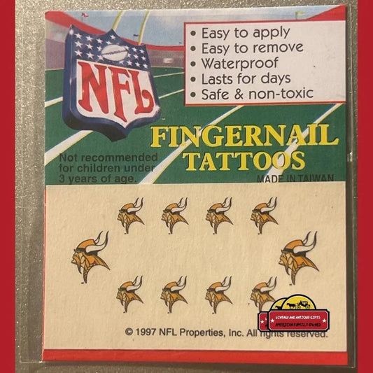 Rare 1997 Minnesota Vikings NFL Fingernail Tattoos Unleashed
