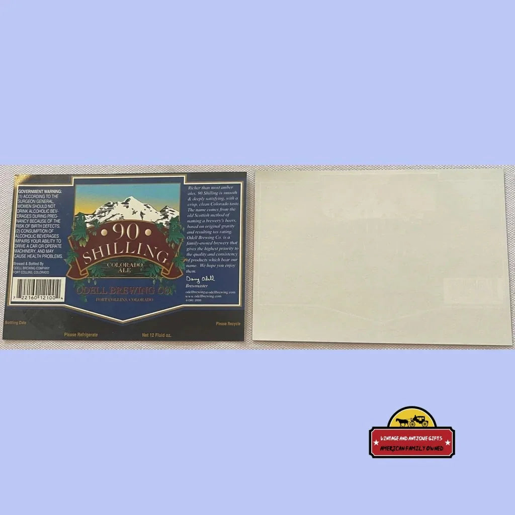 Rare 2000 Schilling Colorado Ale Label from Odell Brewing