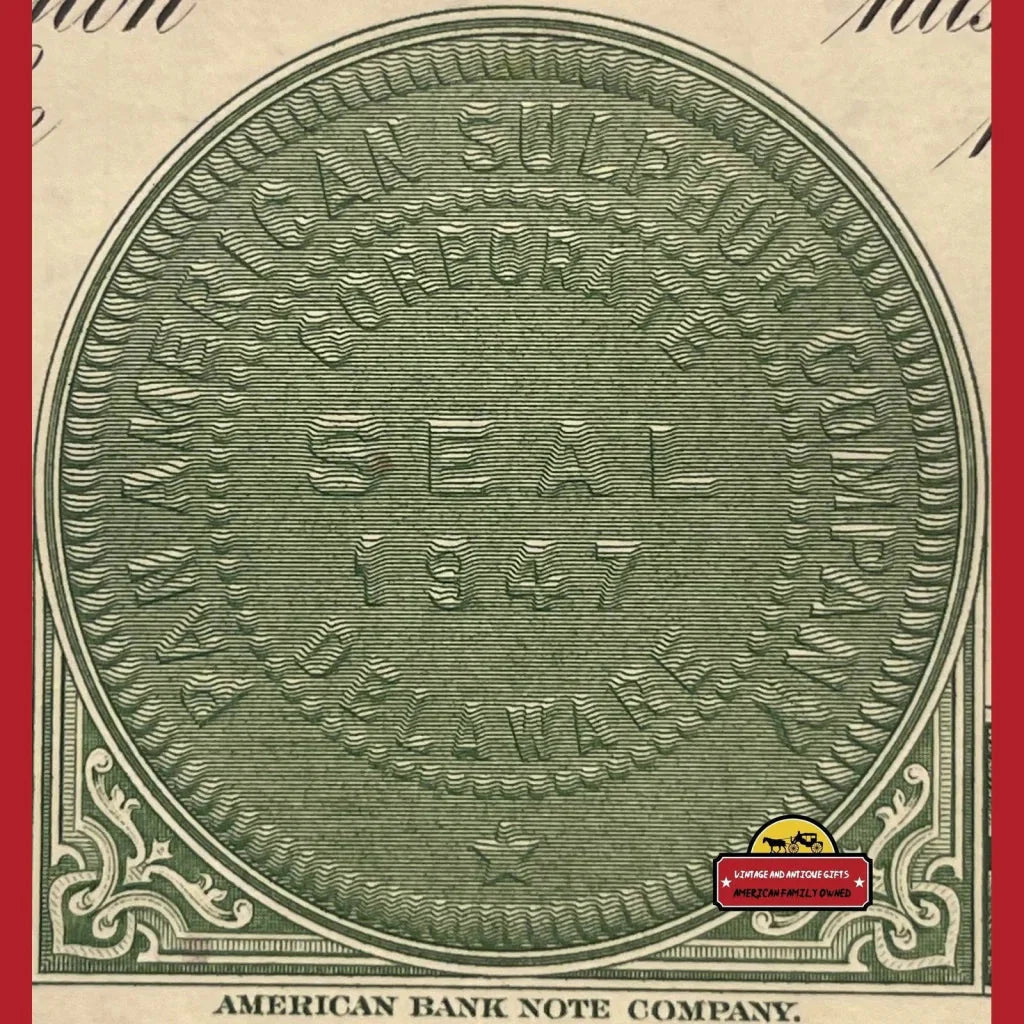 Rare 1960s Pan American Sulphur Stock Certificate from Delaware