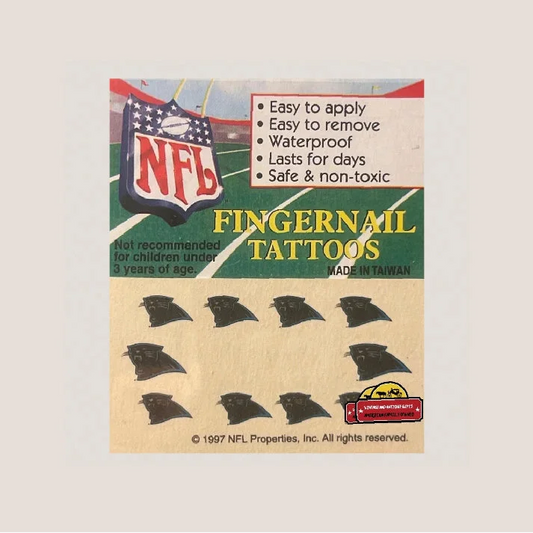 Vintage Carolina Panthers NFL Fingernail Tattoos for Game Day