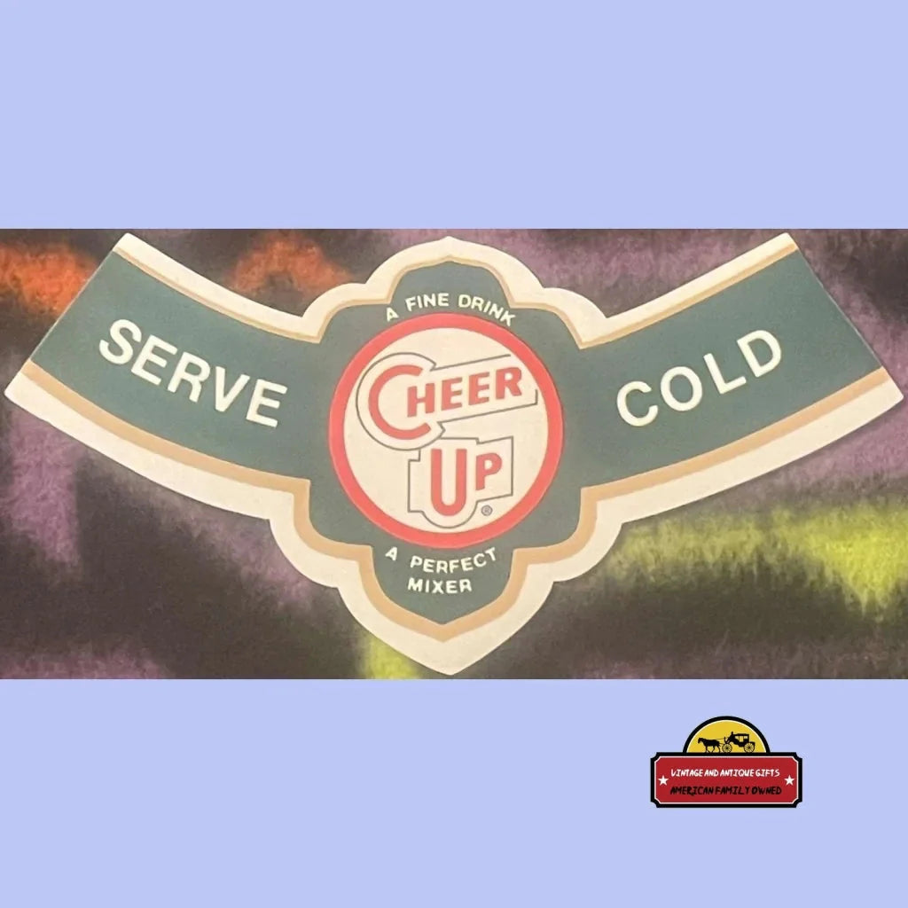 Rare 1950s Atlas Bottling Vintage Cheer Up Perfect Mixer Label