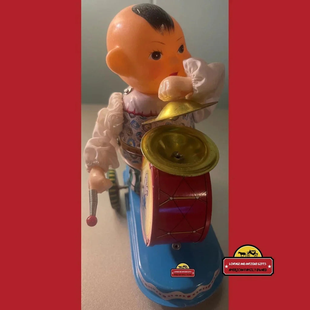 Nostalgic Vintage Clockwork Tin Boy Drummer Toy Works Perfectly