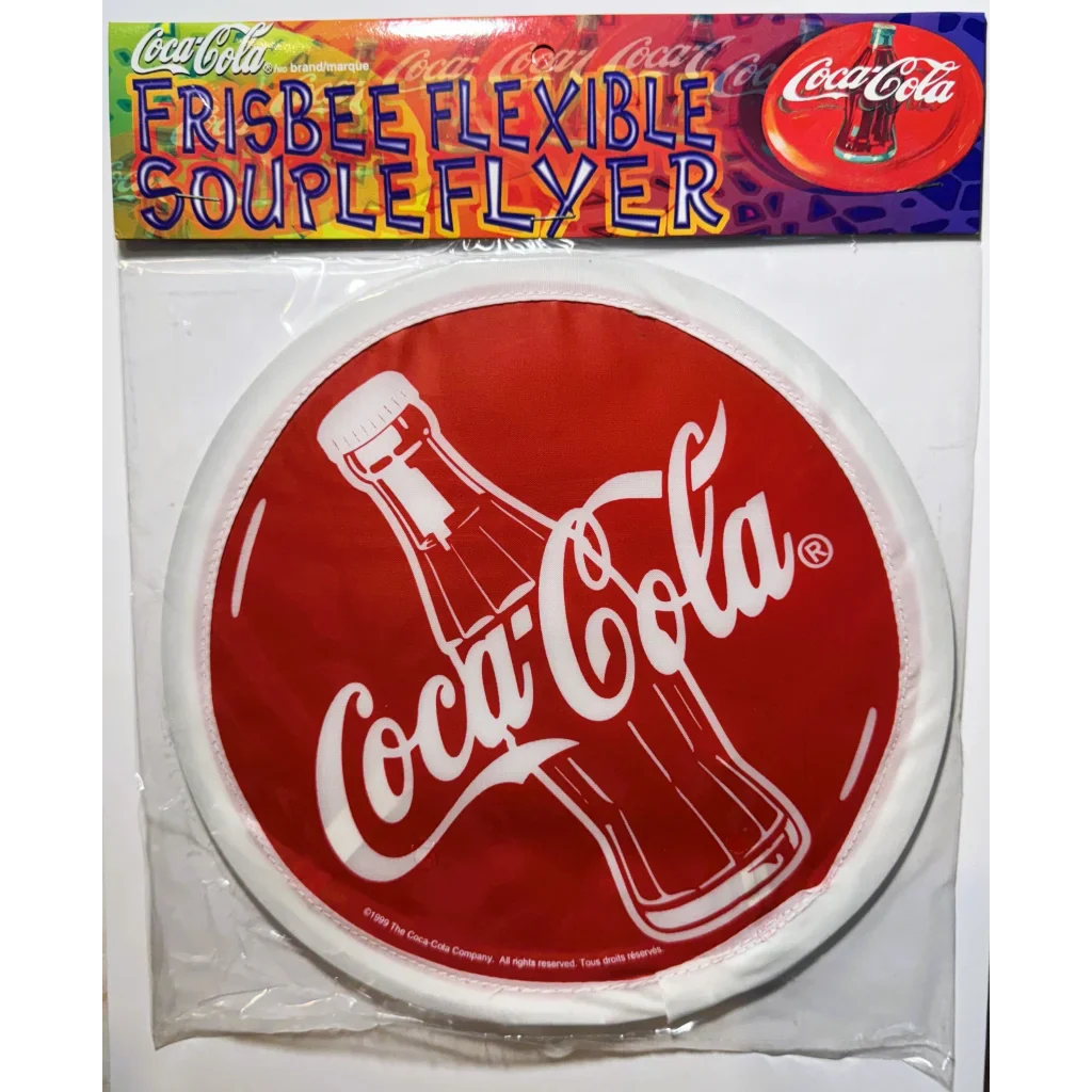 Vintage Coca-Cola Flexible Cloth Frisbee 1999 NOS Soda Collectible