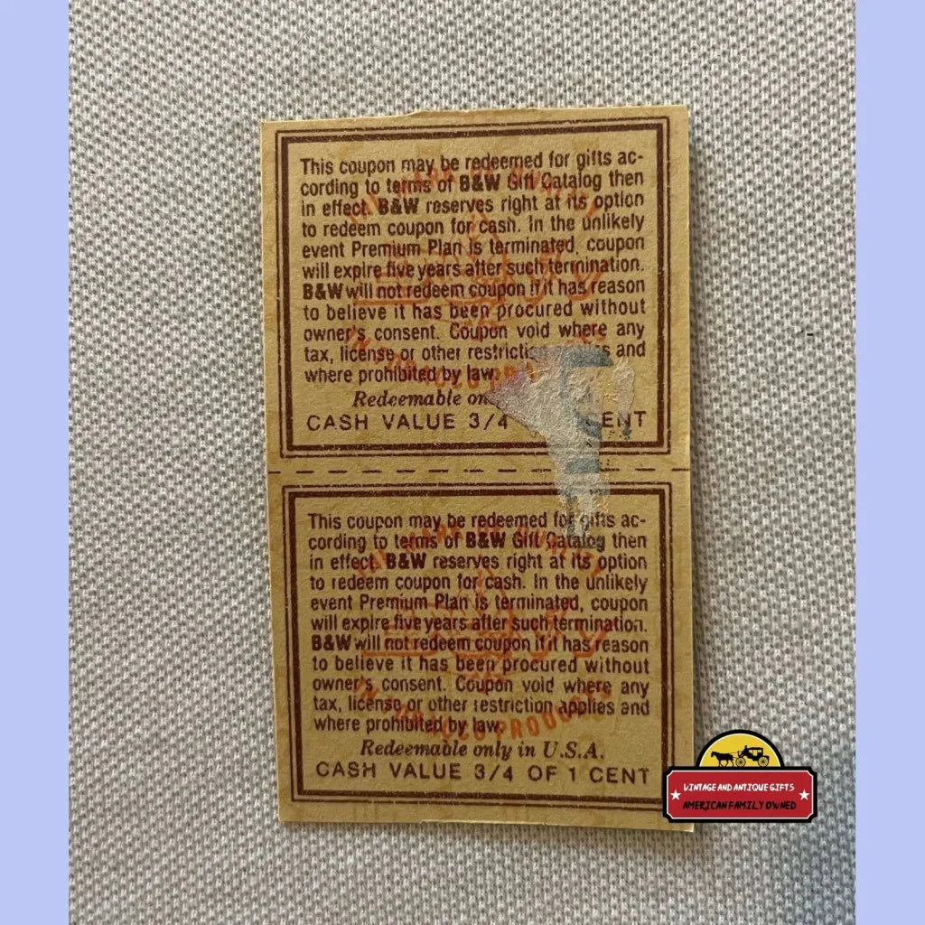 Rare 60s 70s Raleigh Tobacco Coupons Brown and Williamson Collectible