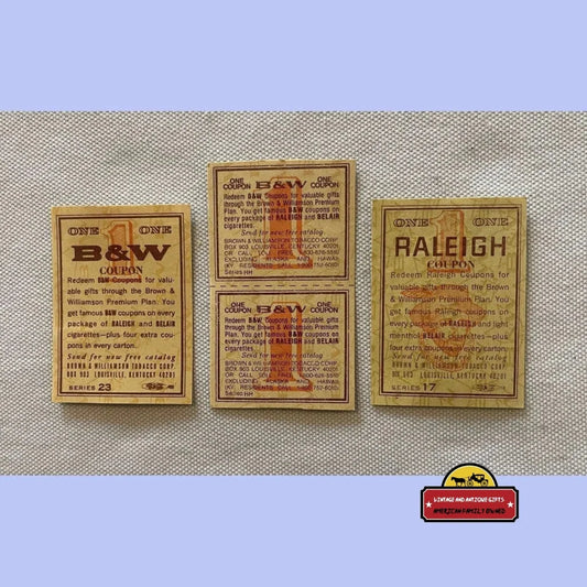 Rare 60s 70s Raleigh Tobacco Coupons Brown and Williamson Collectible