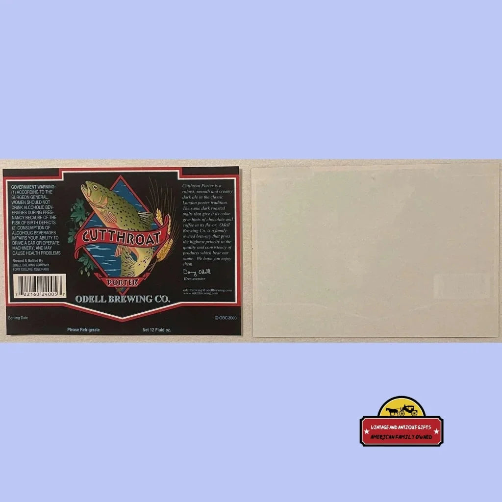 Vintage Odell Cutthroat Porter Label Brings History to Your Walls