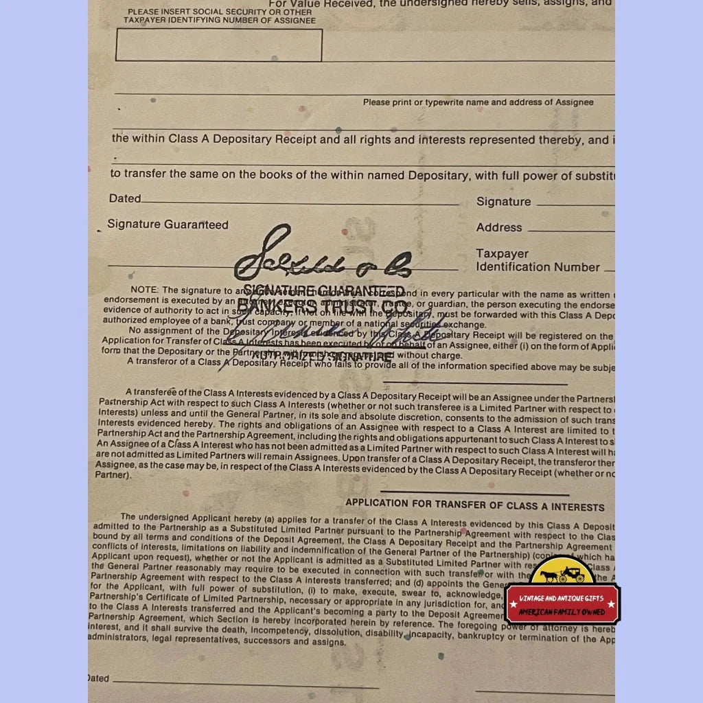 Rare Vintage Sun Distributors Stock Certificate 1990s Sunoco