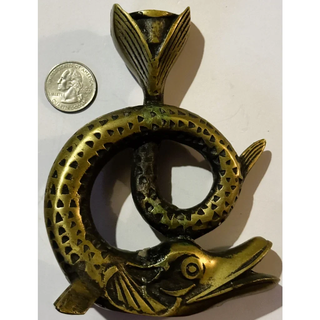 Vintage French Bronze Fish Candlestick Swims into Your Collection