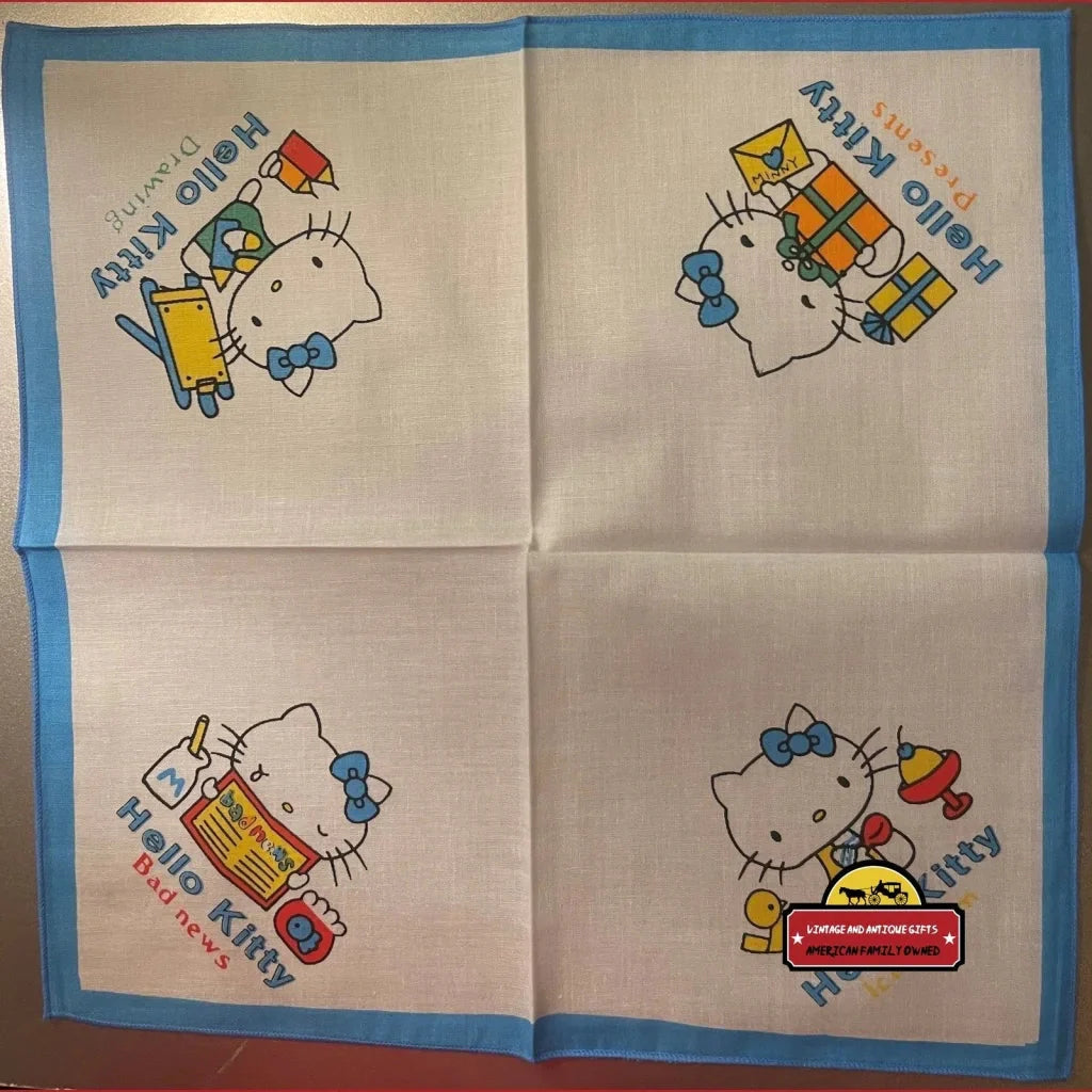 Adorable 1980s Hello Kitty Cotton Cloth Napkin Antique Gift