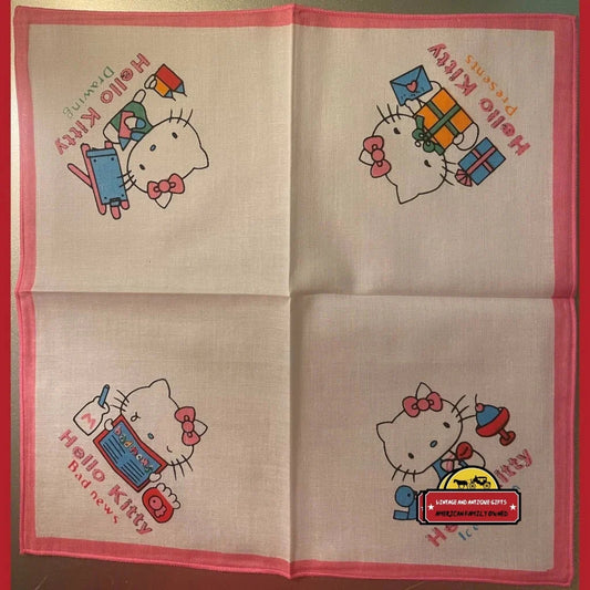 Rare 1980s Hello Kitty Cloth Napkin Handkerchief Unopened Sanrio Gem