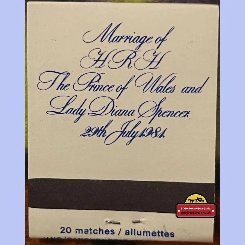 Rare 1981 Lady Diana Royal Wedding Matchbook Collectible